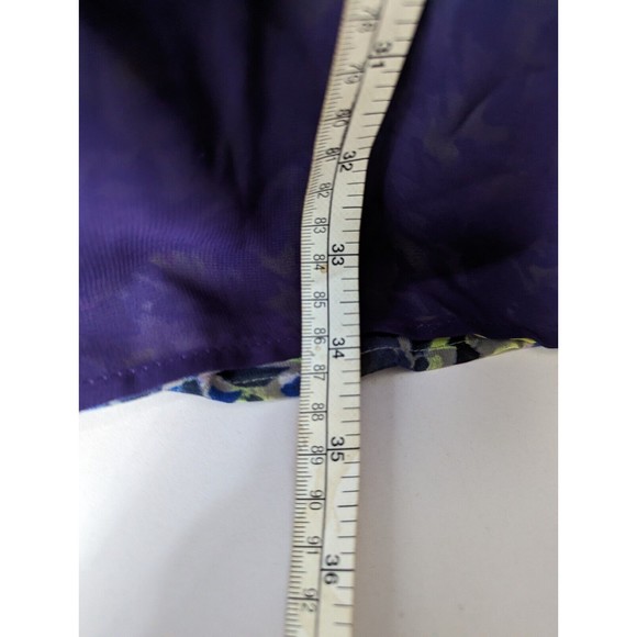 Beverly Drive Womens Reversible Blouse Size 20 22 Floral Top Smocked Neon Purple - Picture 2 of 12